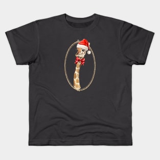 Christmas Giraffe Kids T-Shirt